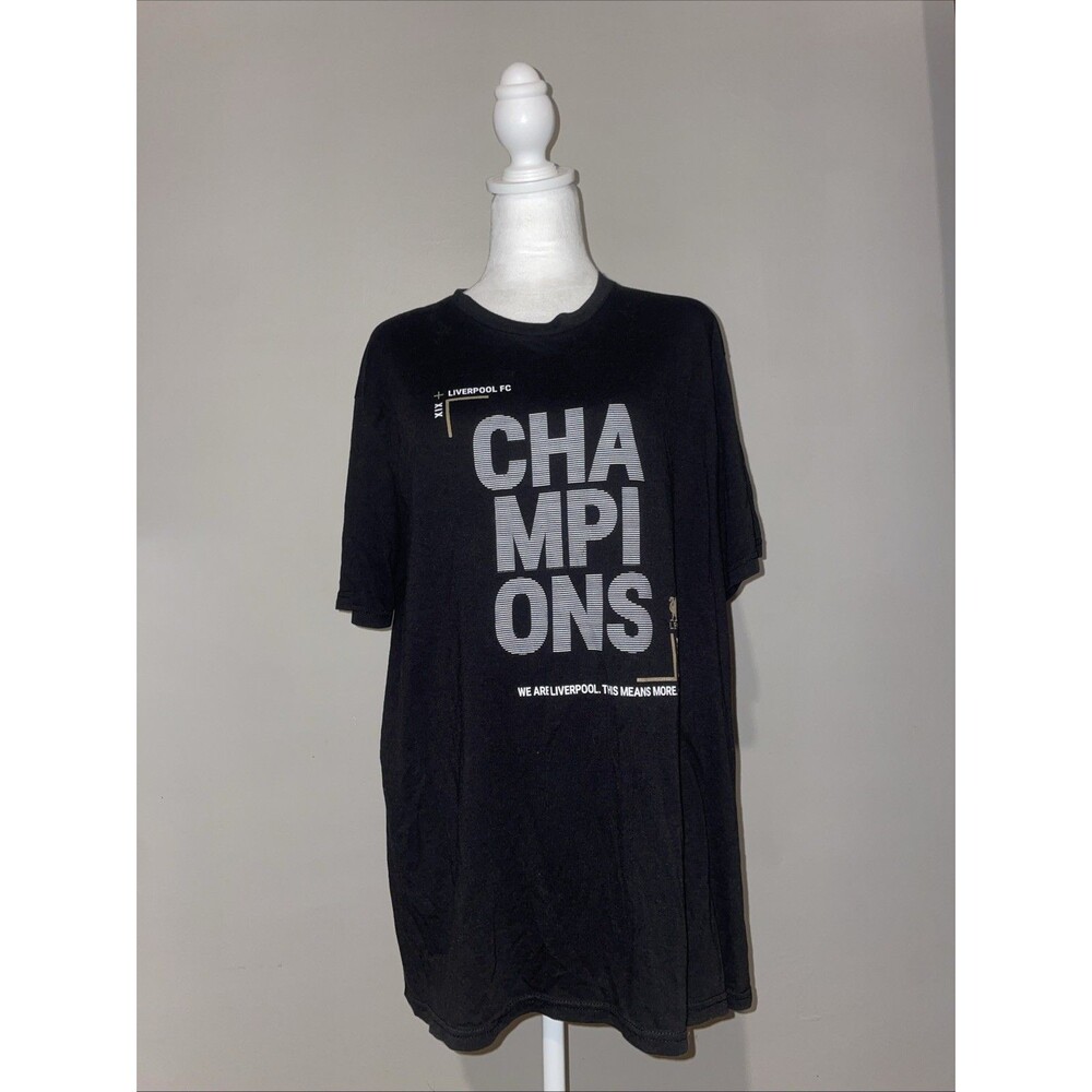 Official Liverpool FC Premier League Champions 2019/20 Black T-Shirt - Size L